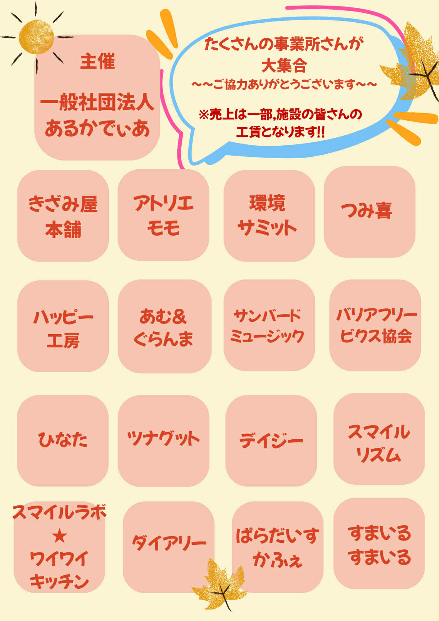 あるかでぃあ秋祭りのチラシ裏面